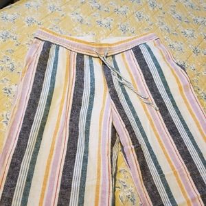 Old Navy Multi Stripe & Color Linen Lounge Pants Sz Medium
